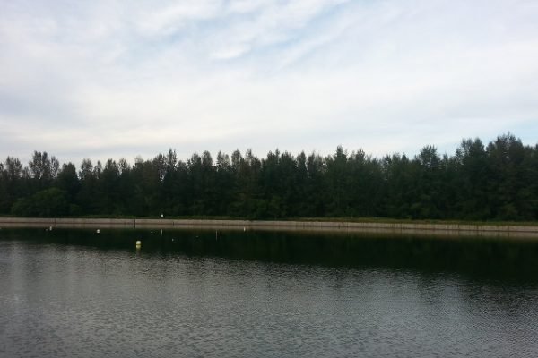 Coney Island von der Promenade in Punggol aus gesehen